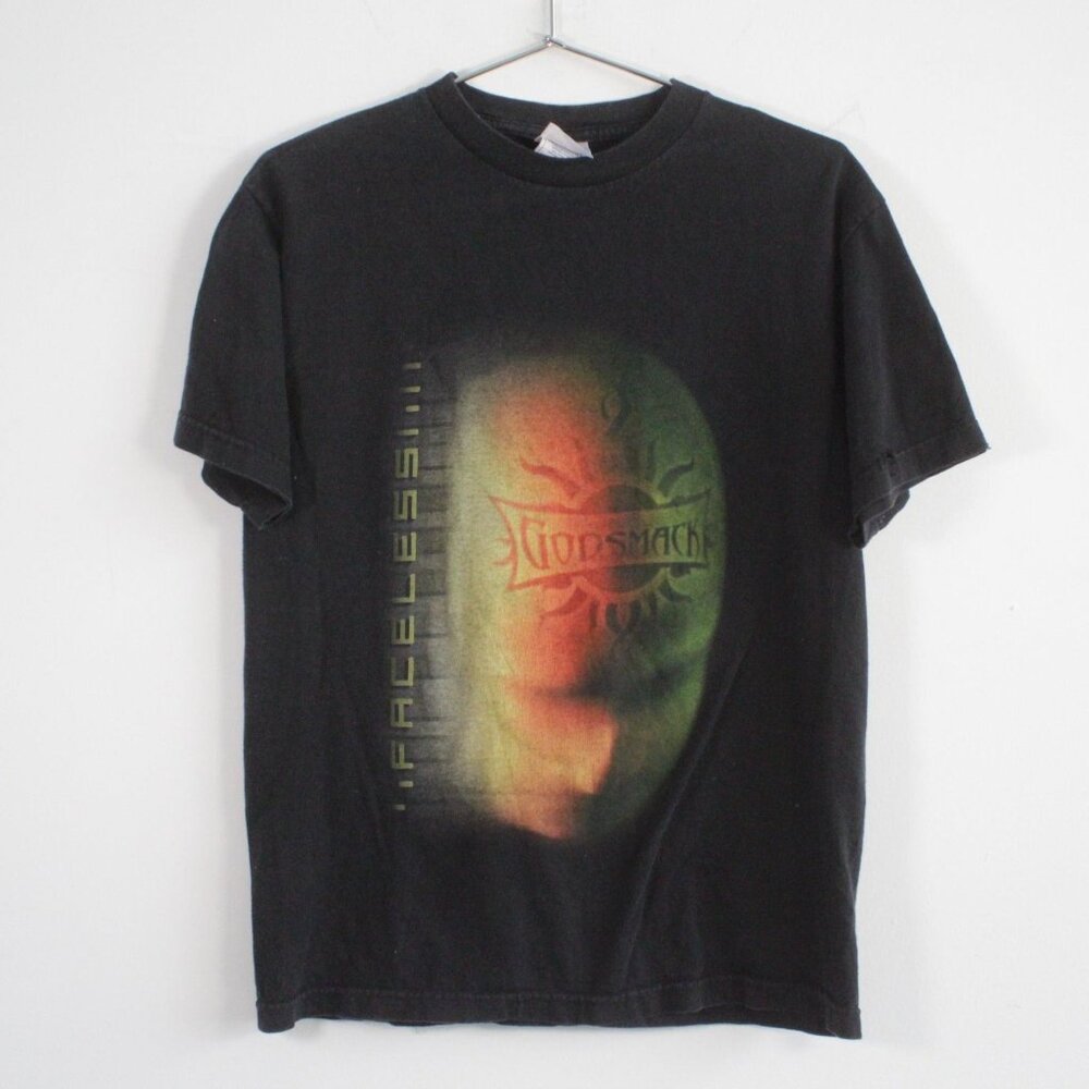 Vintage Y2K Alstyle Godsmack Faceless Rock Band Tee Shirt Black Medium
